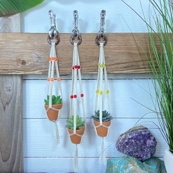 Vintage Aloha 1968 Other - Set of 3 Macrame Plants Hangers w/ pot & plants